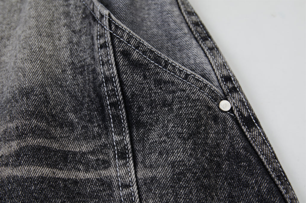 DONOTLOGO Urban Streetwear Collection | Unisex Relaxed Silhouette Jeans | Bold Acid Wash & Distressed Motif & Soft Denim Fabric