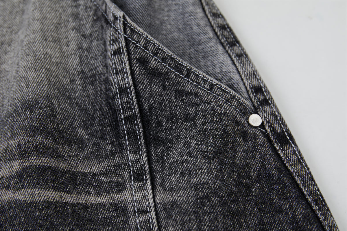 DONOTLOGO Urban Streetwear Collection | Unisex Relaxed Silhouette Jeans | Bold Acid Wash & Distressed Motif & Soft Denim Fabric