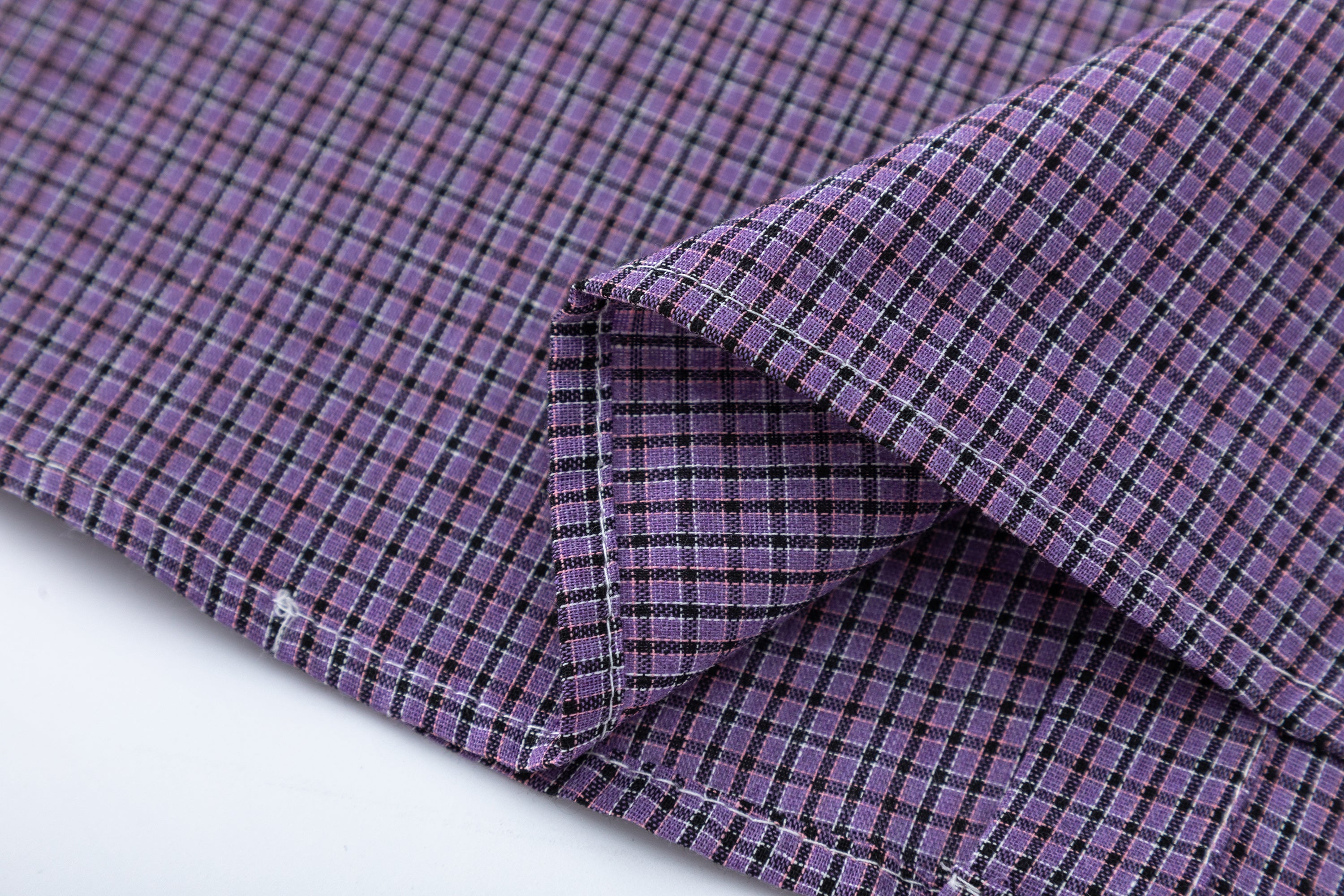 DONOTLOGO Unisex Purple Plaid Shirt & Braided Tie Set | Loose Fit, Vintage Preppy | Summer Essential