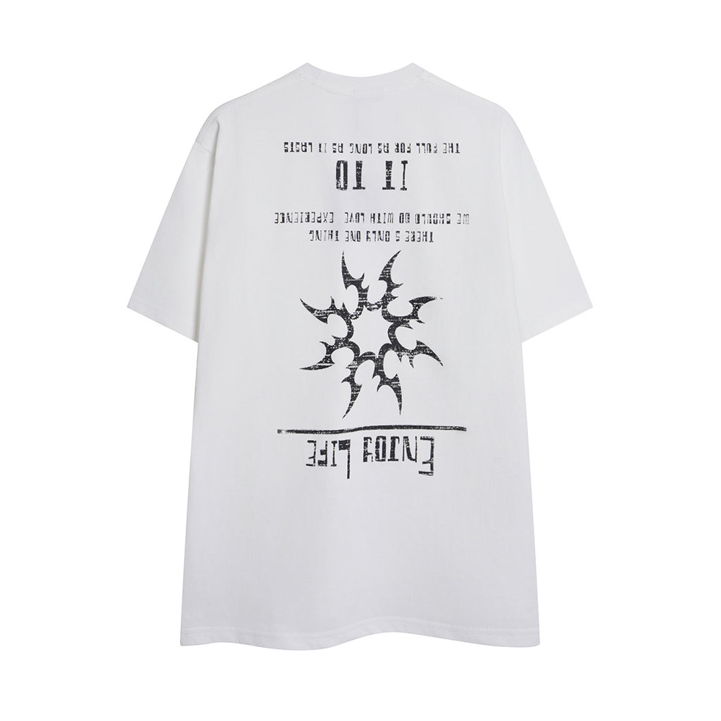 Unisex Summer Streetwear Short-Sleeve T-Shirt with Glossy Letter Print