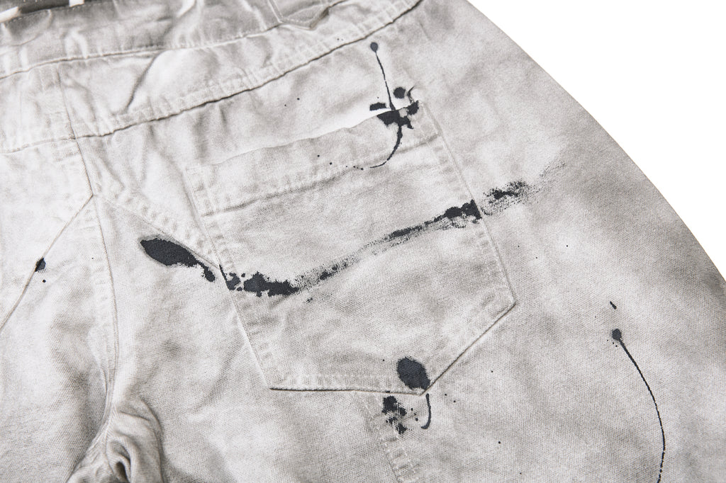 DONOTLOGO Heavy Splatter Gradient Wide-Leg Denim | Unisex Y2K Punk Rock Paint-Splashed Jeans | Vintage Gray High Street Oversized Trousers