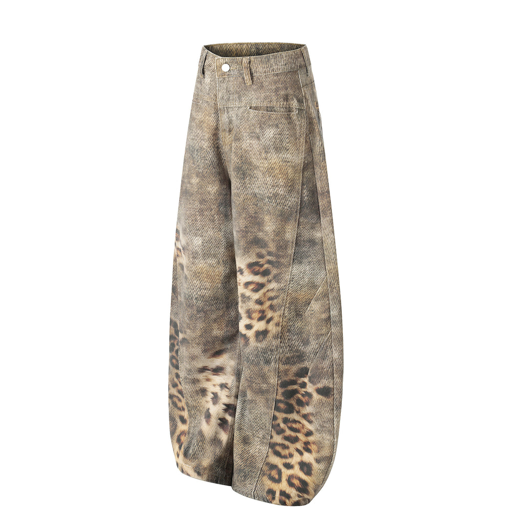 Unisex Leopard Print Jeans
