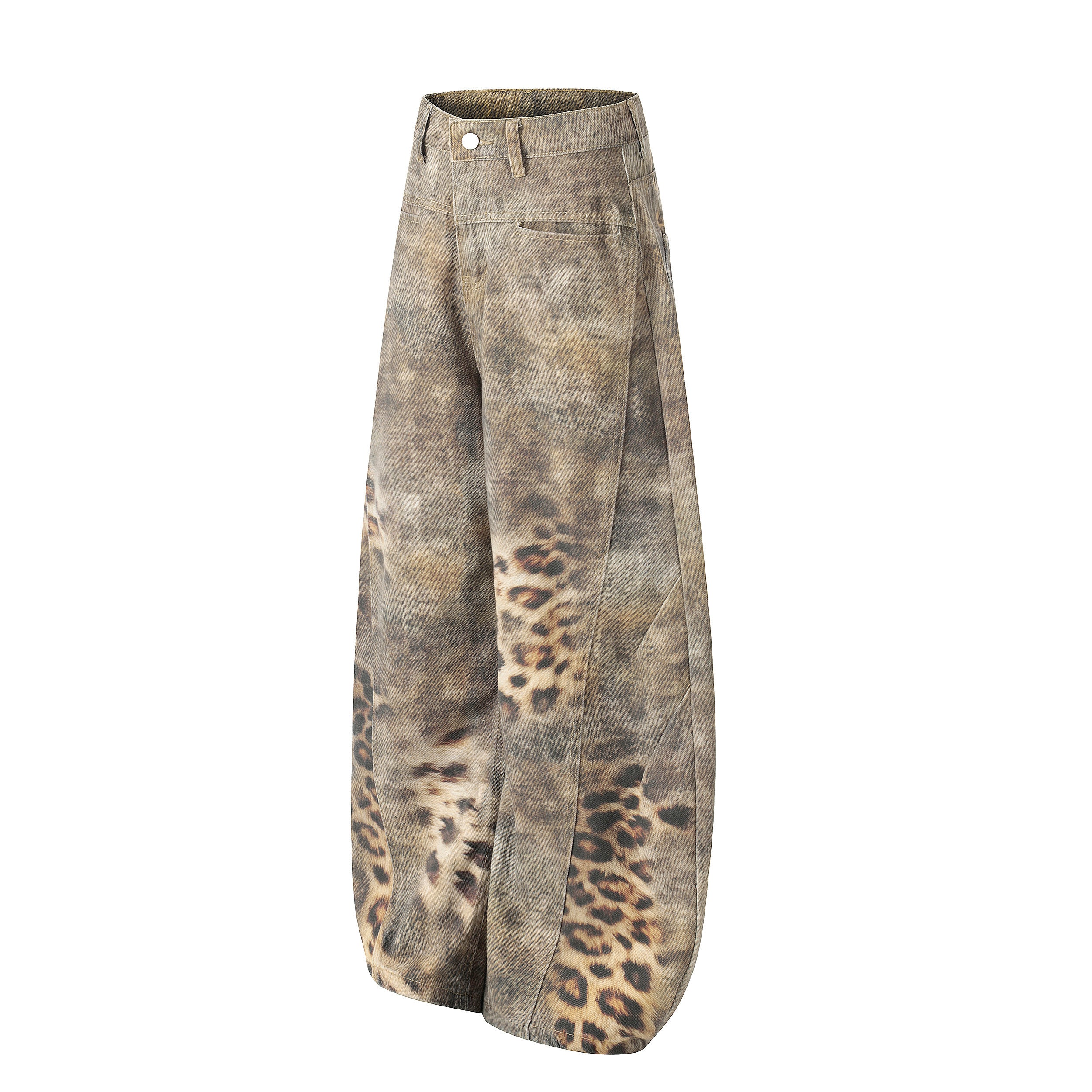Unisex Leopard Print Jeans