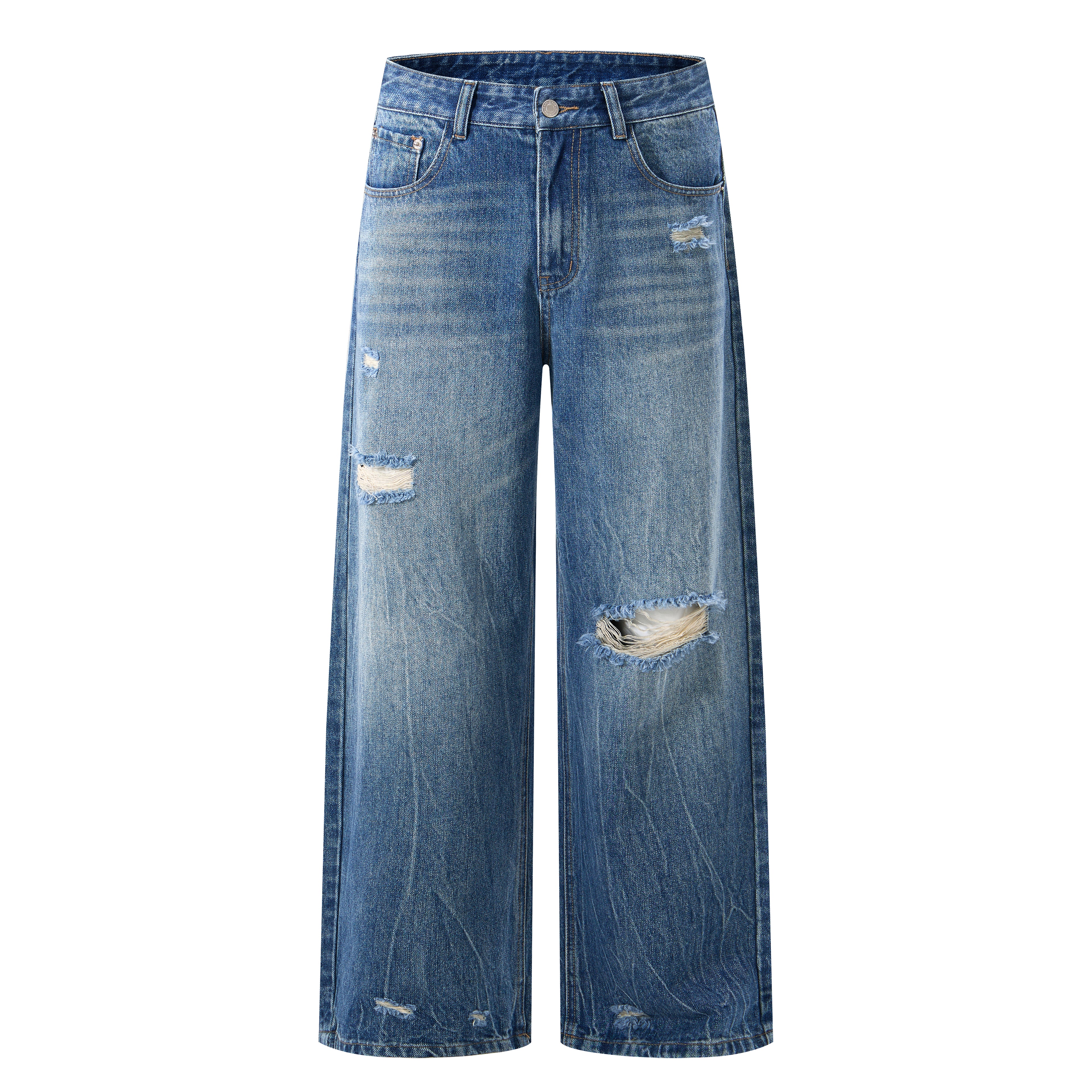 DONOTLOGO Heavy Distressed Wash Baggy Jorts | Unisex Y2K Wide Leg Denim Shorts | Retro High Street Summer Bottoms