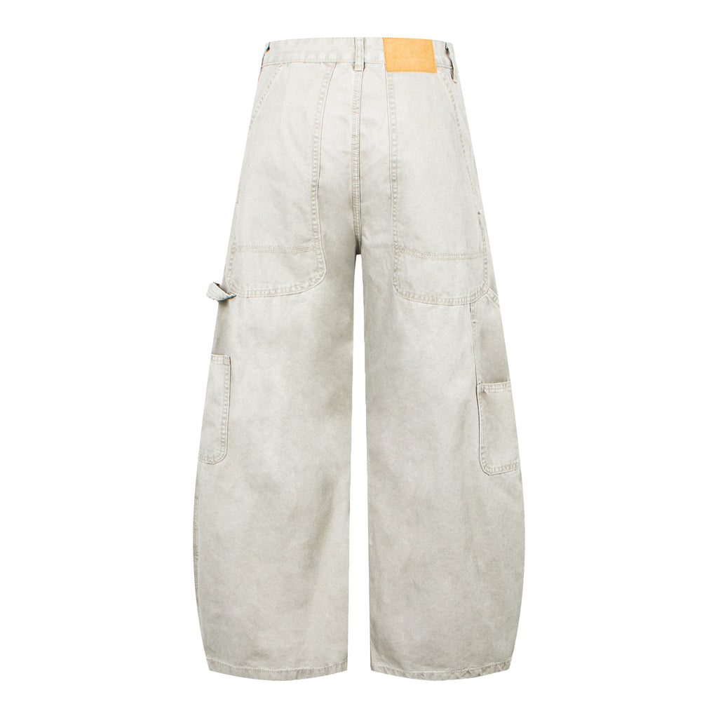 Unisex Vintage Pleated Studded Jeans