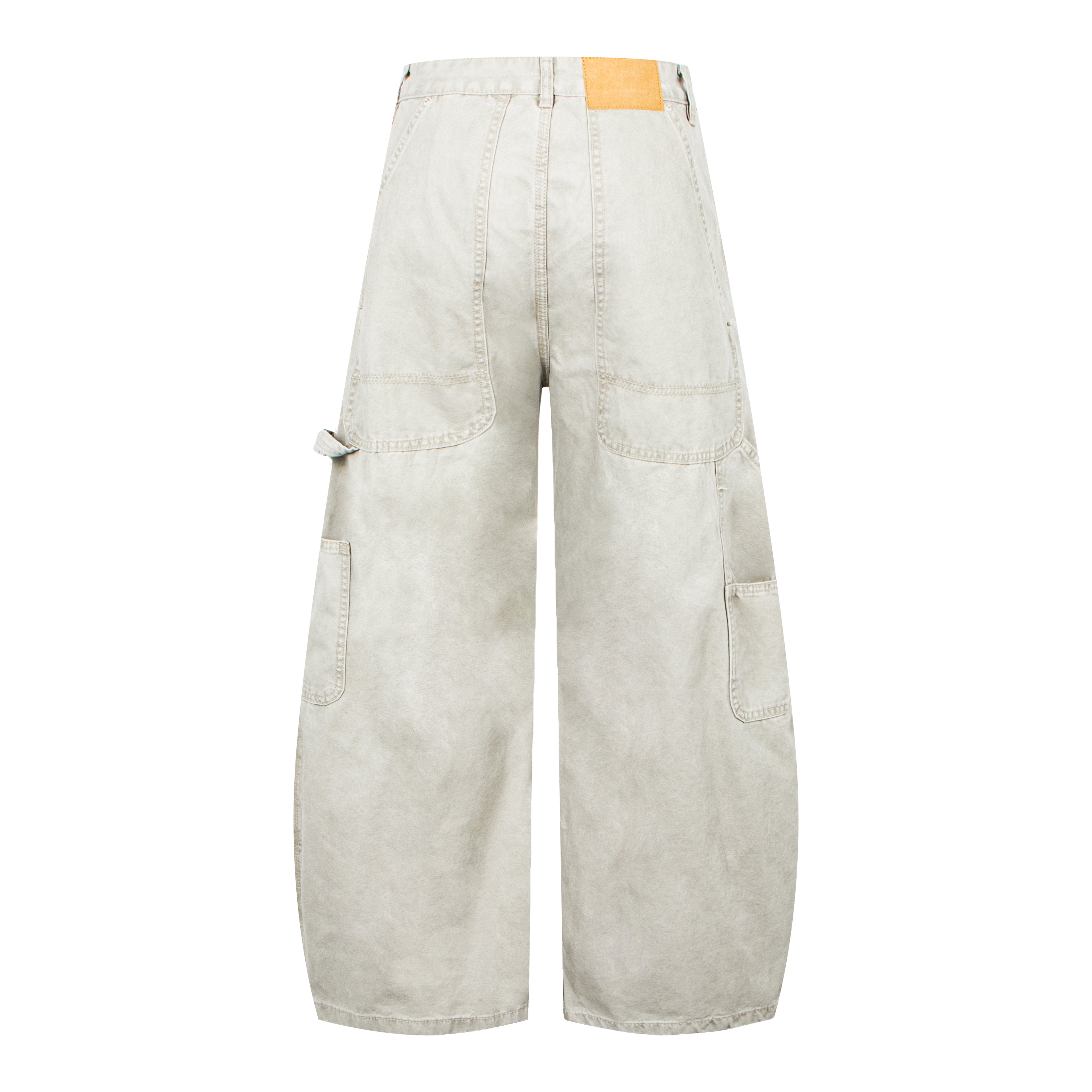 Unisex Vintage Pleated Studded Jeans