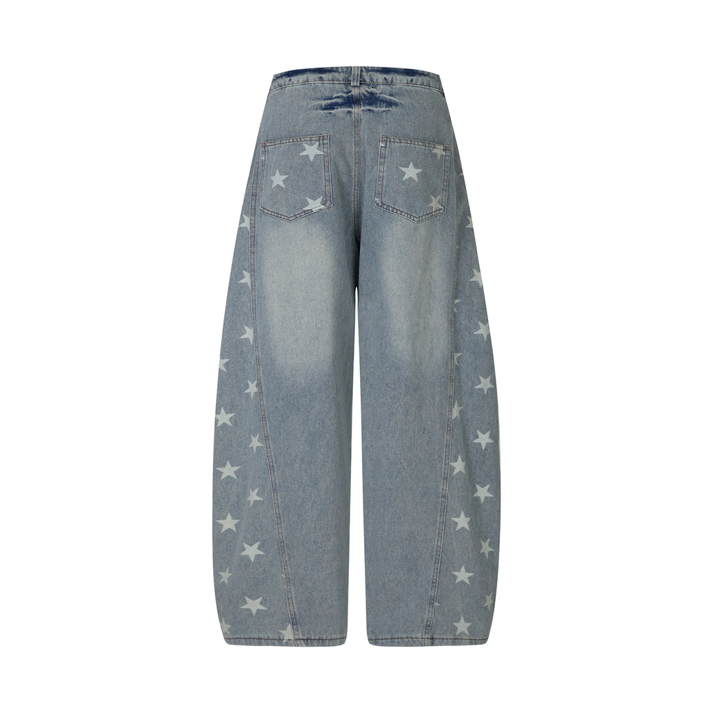 DONOTLOGO Urban Streetwear Collection | Unisex Relaxed Silhouette Jeans | Bold Star Motif & Soft Denim Fabric
