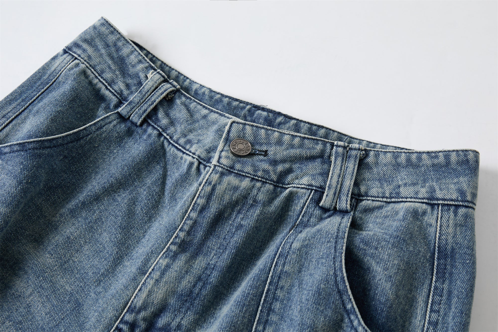 DONOTLOGO Heavy Acid Wash Baggy Cargo Jorts | Unisex Y2K Wide Leg Denim Shorts | Retro High Street Summer Bottoms