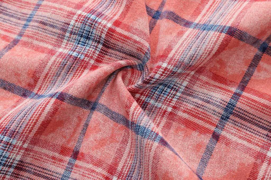 DONOTLOGO Unfailing Retro Grid Shirt | Unisex Oversized Summer Streetwear | Acid Wash Red Tartan Top