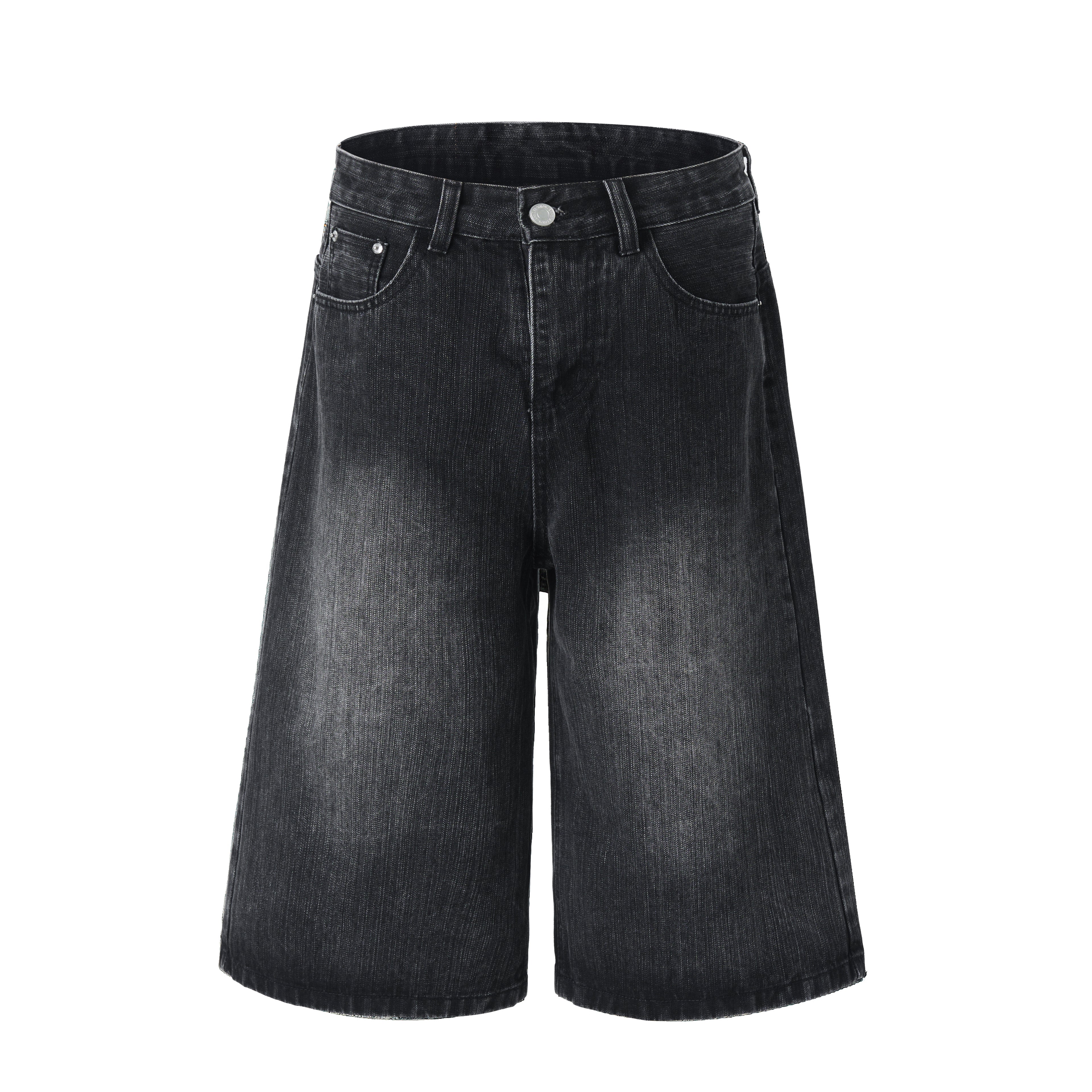 DONOTLOGO Oversized Black Denim Shorts - Unisex Baggy Jorts with Distressed Wash - Edgy Streetwear Bottom with Wide Leg Silhouette & Vintage Feel