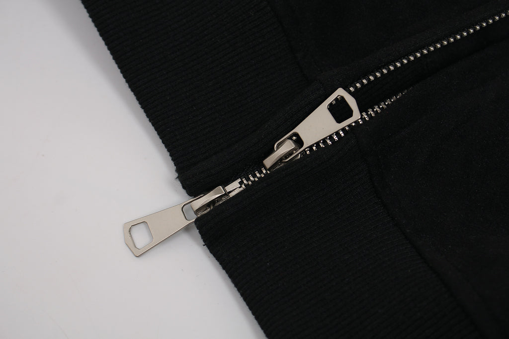 Unisex Vintage Patchwork Zip-Up Hoodie