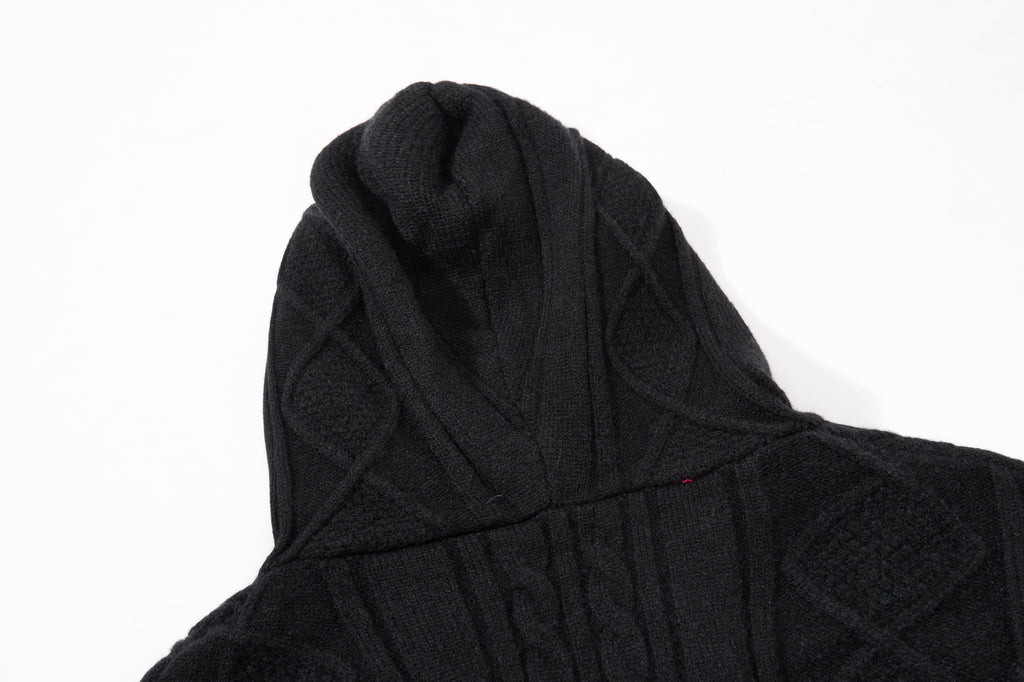 DONOTLOGO Cozy Streetwear Collection | Unisex Relaxed Silhouette Knit Cardigan | Bold Cable Texture & Soft Warm Fabric