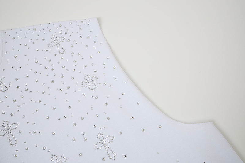 DONOTLOGO Luxury Gothic Stud Vest: Chrome Hearts Inspired Rhinestone Sleeveless T-Shirt for Men