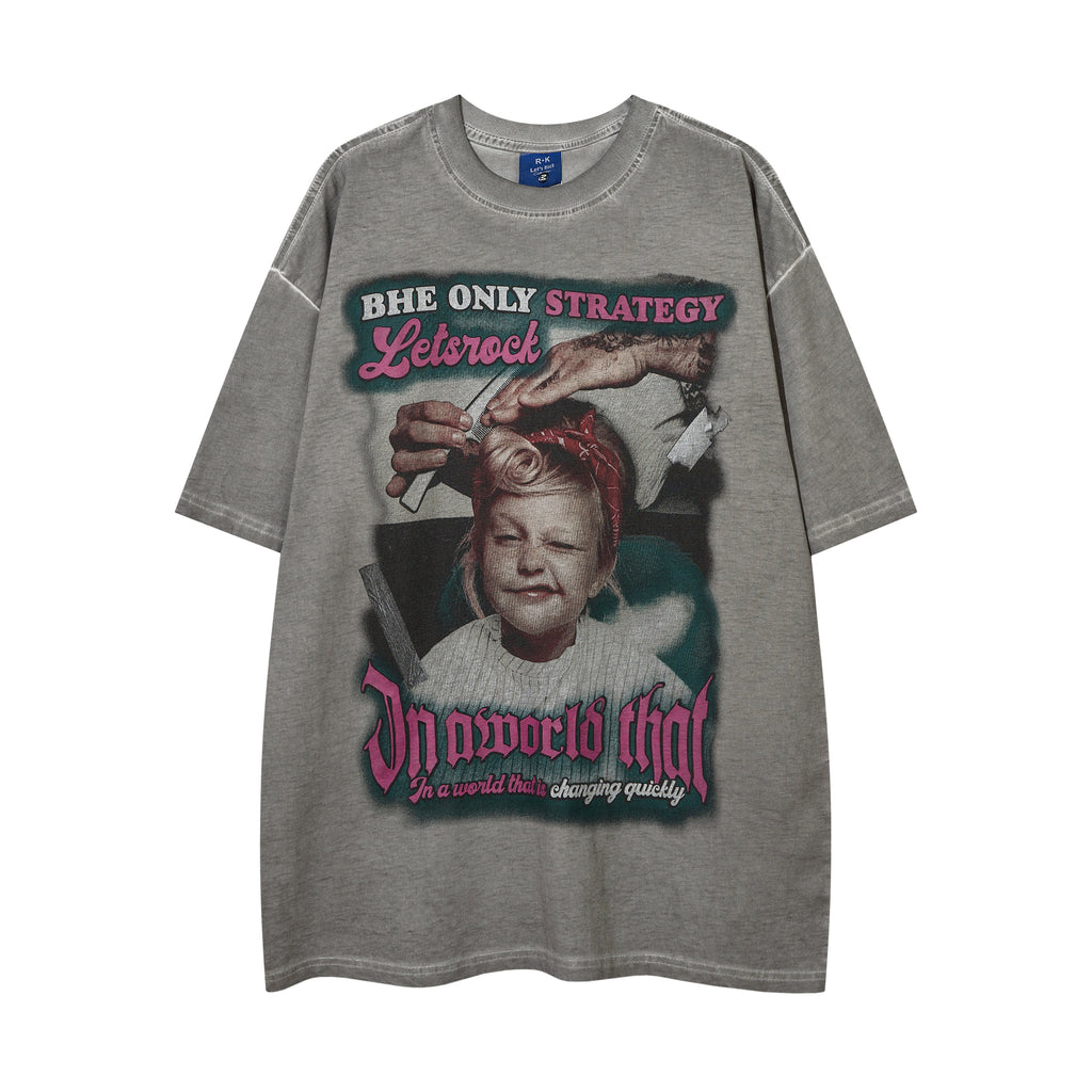 DONOTLOGO Heavy Acid Washed Graphic Tee | Unisex Y2K Oversized Streetwear Top | Retro High Street Summer Shirt