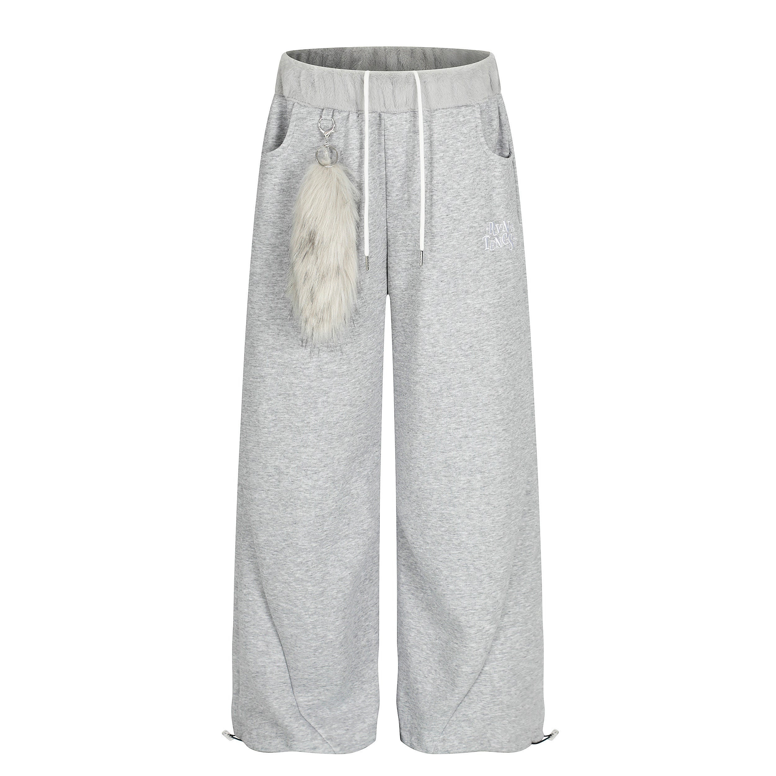 DONOTLOGO Urban Streetwear Collection | Unisex Relaxed Silhouette Sweatpants | Bold Faux Fur Motif & Soft Cotton Knit Fabric