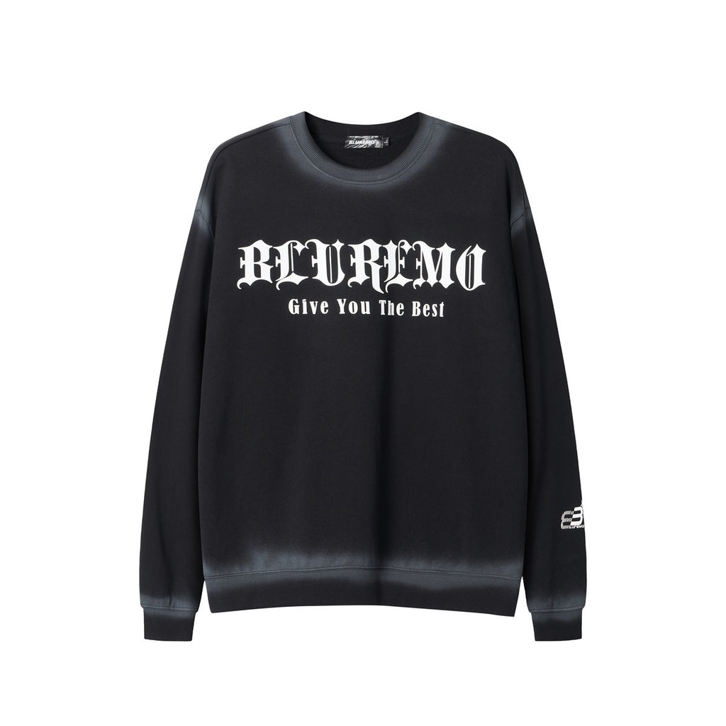 Unisex Ombre Letter Crewneck Sweatshirt