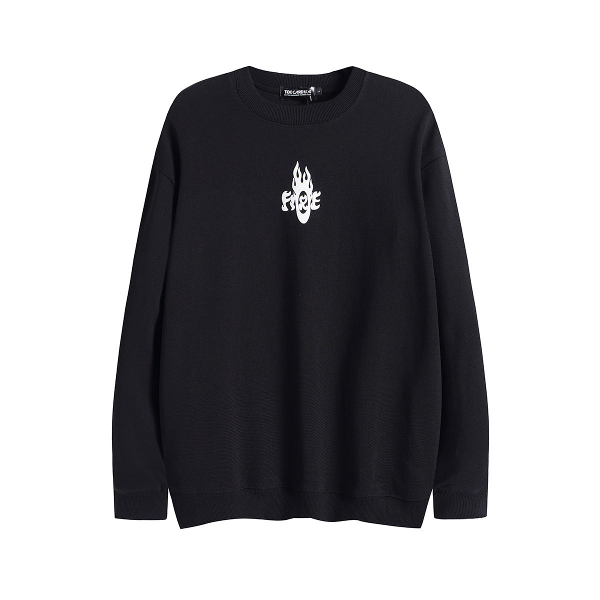 Unisex Arrival Casual Vintage 3D Flame Letter Print Unisex Crewneck Sweatshirt