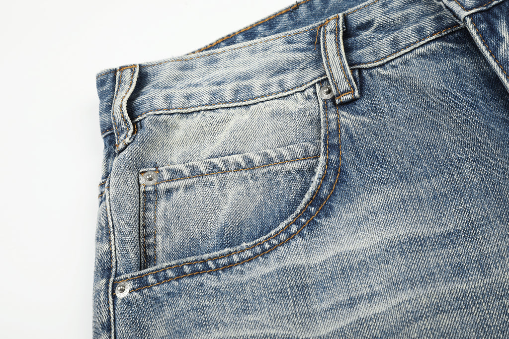 DONOTLOGO Urban Heritage Collection | Unisex Oversized Cropped Denim | Retro Aesthetic High-Rise Wide-Leg Bottoms with Authentic Fade Detail