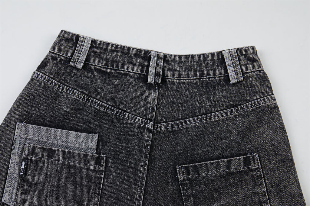 DONOTLOGO Urban Streetwear Collection | Unisex Relaxed Silhouette Jeans | Bold Acid Wash & Distressed Motif & Soft Denim Fabric