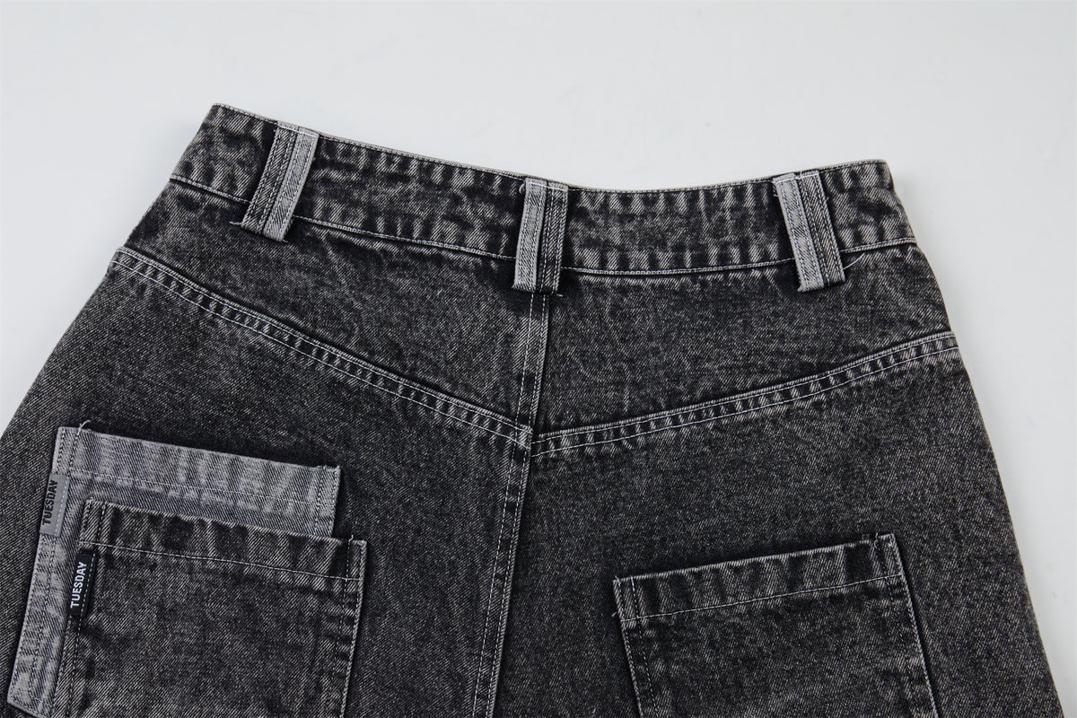 DONOTLOGO Urban Streetwear Collection | Unisex Relaxed Silhouette Jeans | Bold Acid Wash & Distressed Motif & Soft Denim Fabric