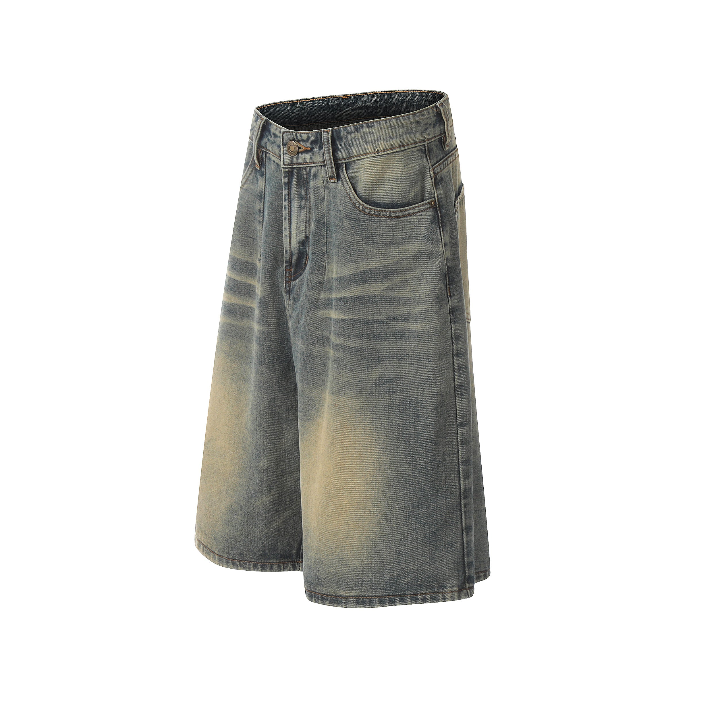 DONOTLOGO Sun-Faded Baggy Denim Shorts - Unisex Vintage Washed Jorts - Edgy Oversized Streetwear Bottom with Raw Hem & Distressed Pockets