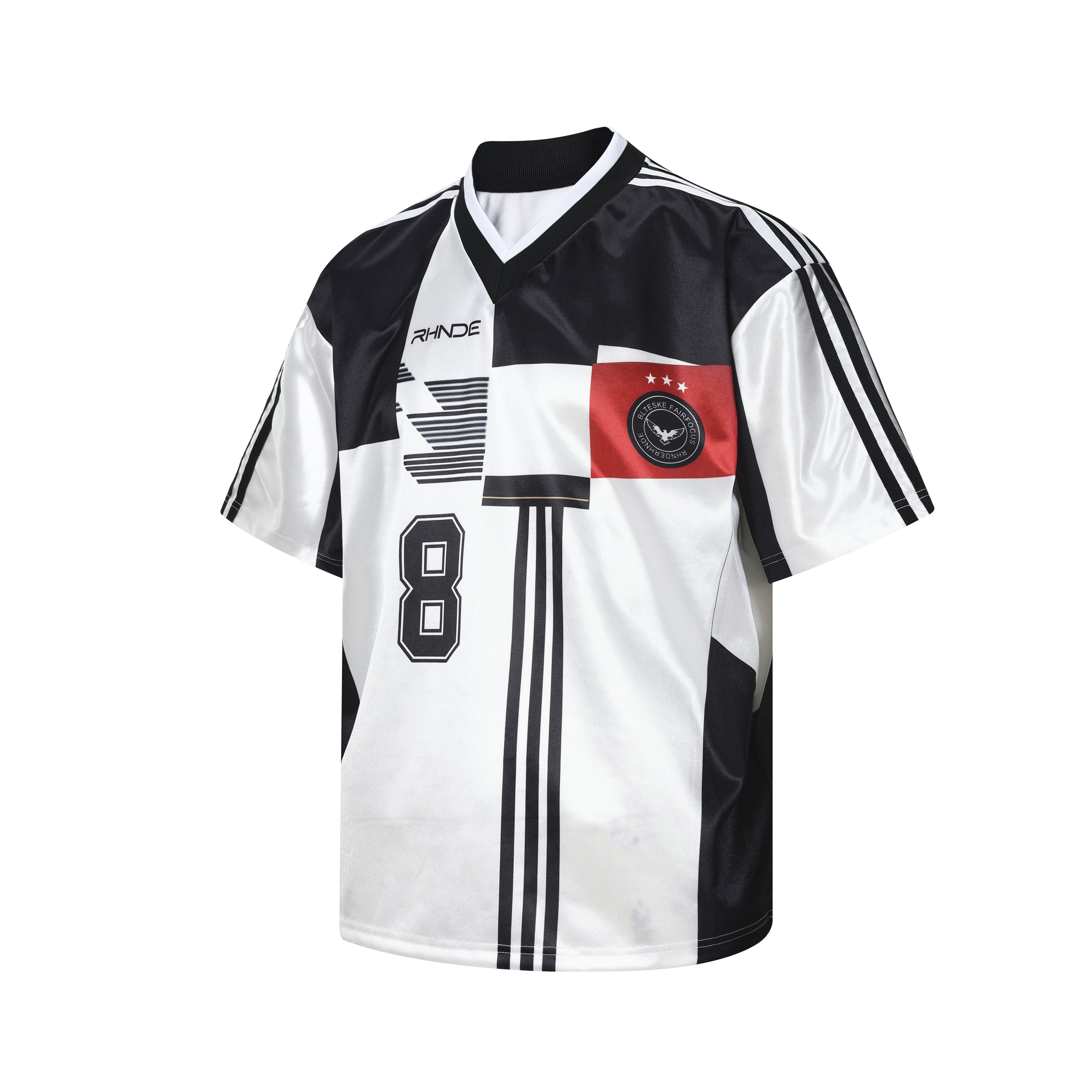 DONOTLOGO Unisex No. 8 Jersey Tee | Black & White Colorblock | Loose Fit Sport Streetwear Must-Have