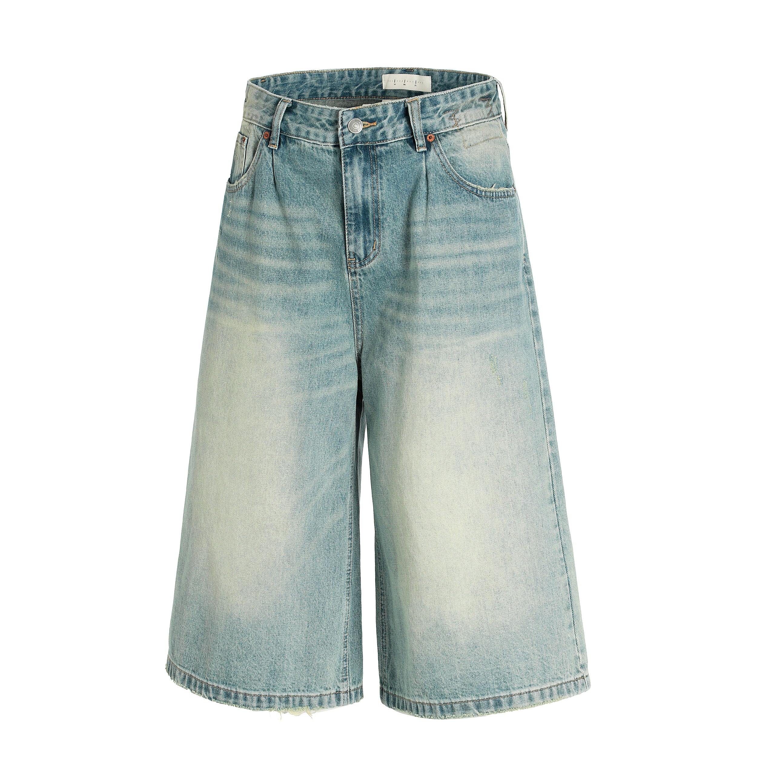 DONOTLOGO Urban Heritage Collection | Unisex Oversized Cropped Denim | Retro Aesthetic High-Rise Wide-Leg Bottoms with Authentic Fade Detail