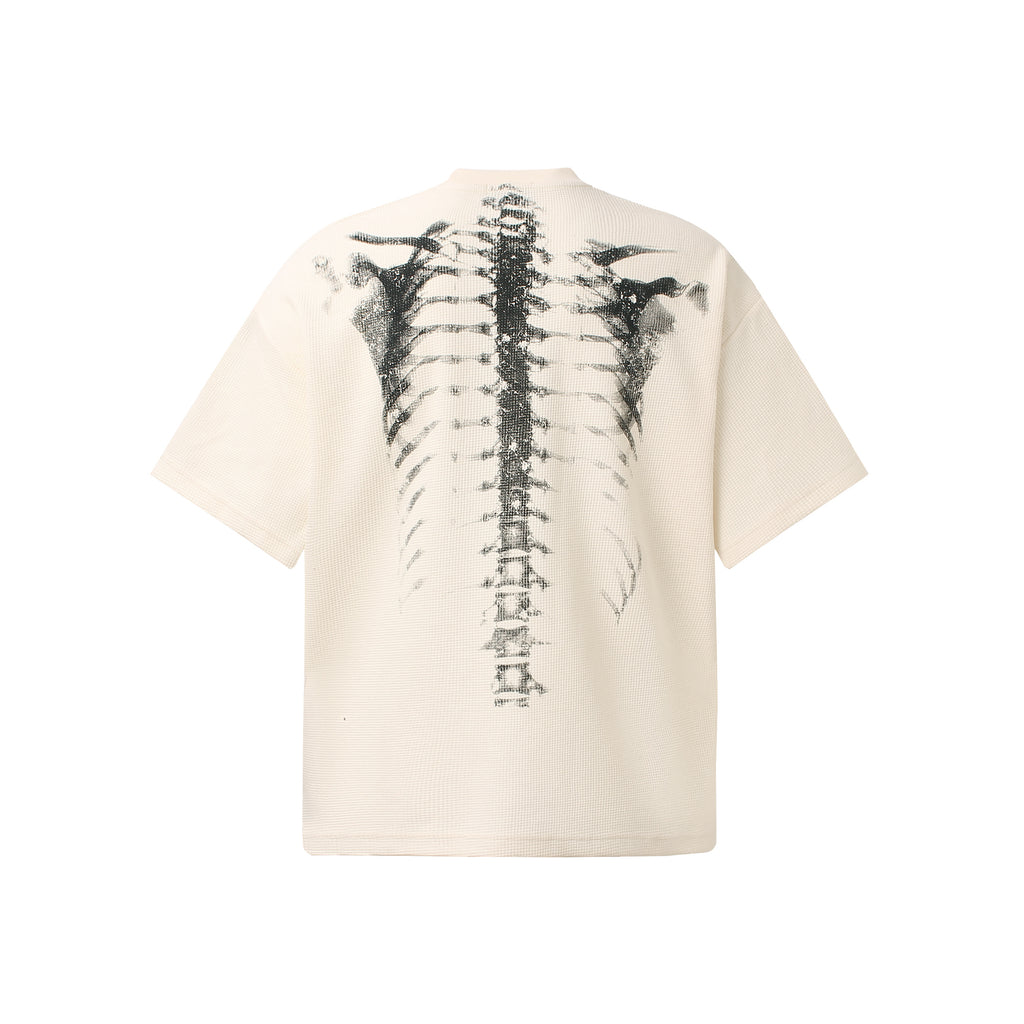 DONOTLOGO Urban Streetwear Collection | Unisex Relaxed Silhouette Tee | Bold Ribcage Motif & Soft Waffle Knit Fabric