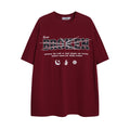 Unisex Street-Style Cracked Letter Graphic T-Shirt