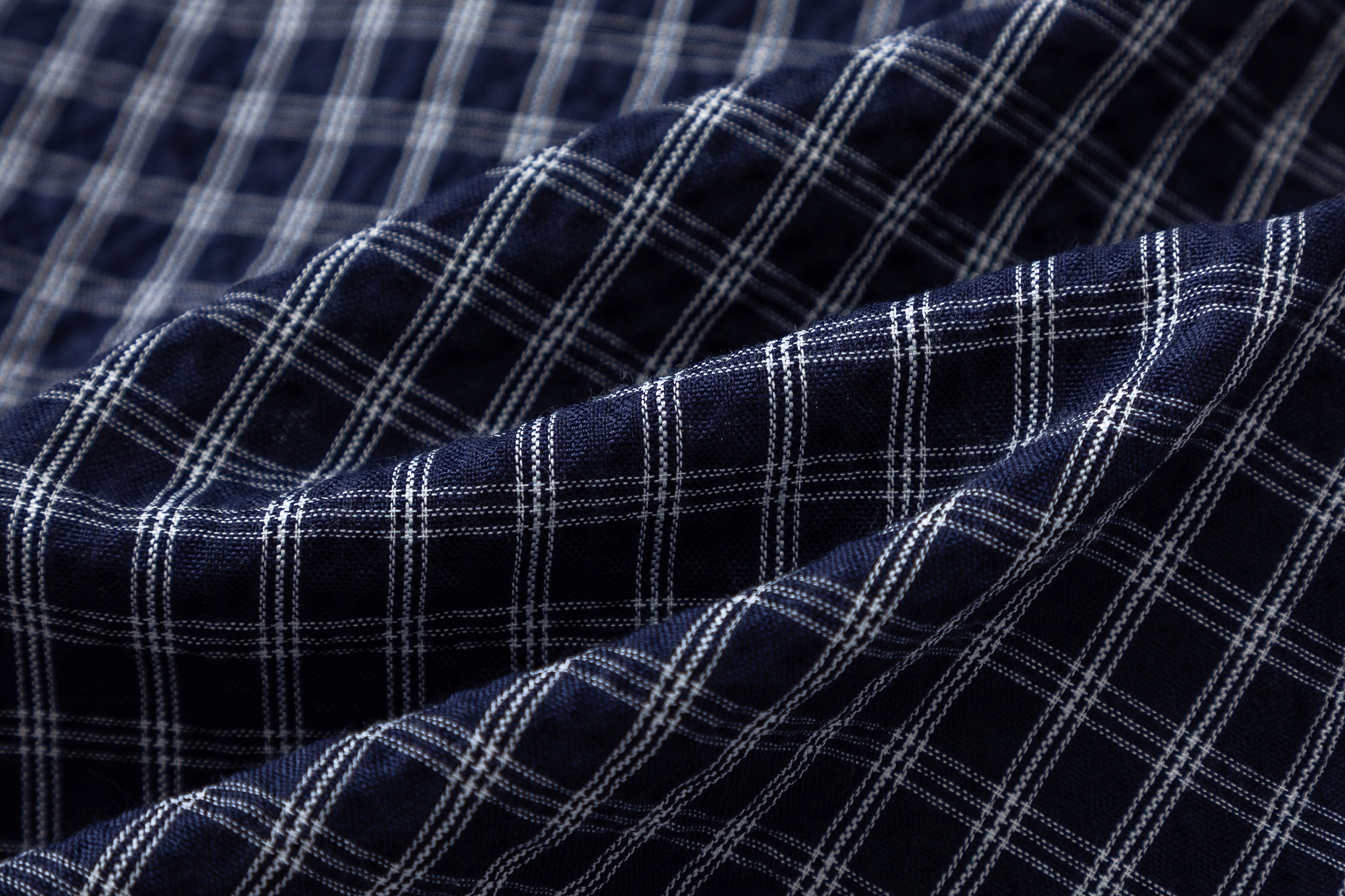 DONOTLOGO Unisex Dark Blue Plaid Shirt | Loose Fit, Japanese Retro Style | Summer Essential