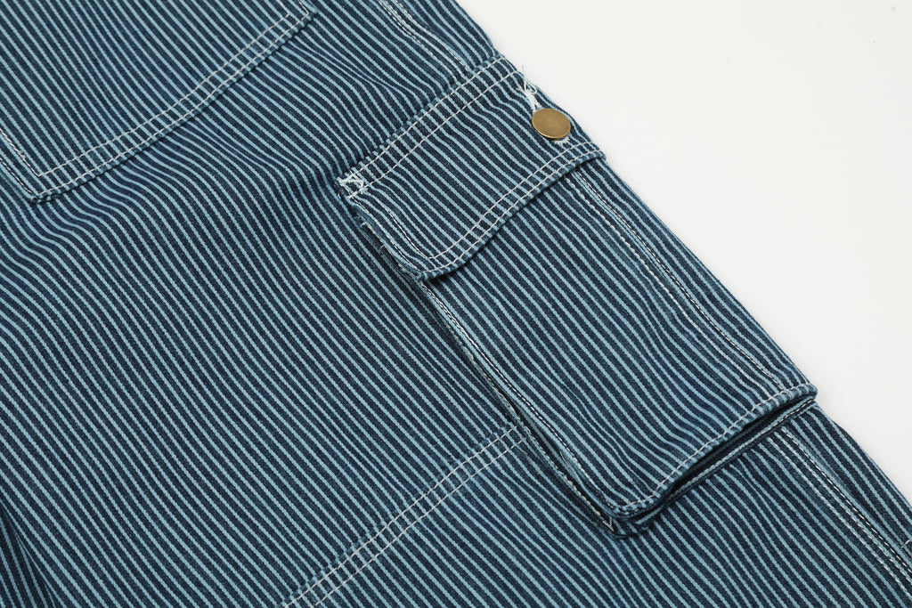 Unisex Striped Denim Jeans