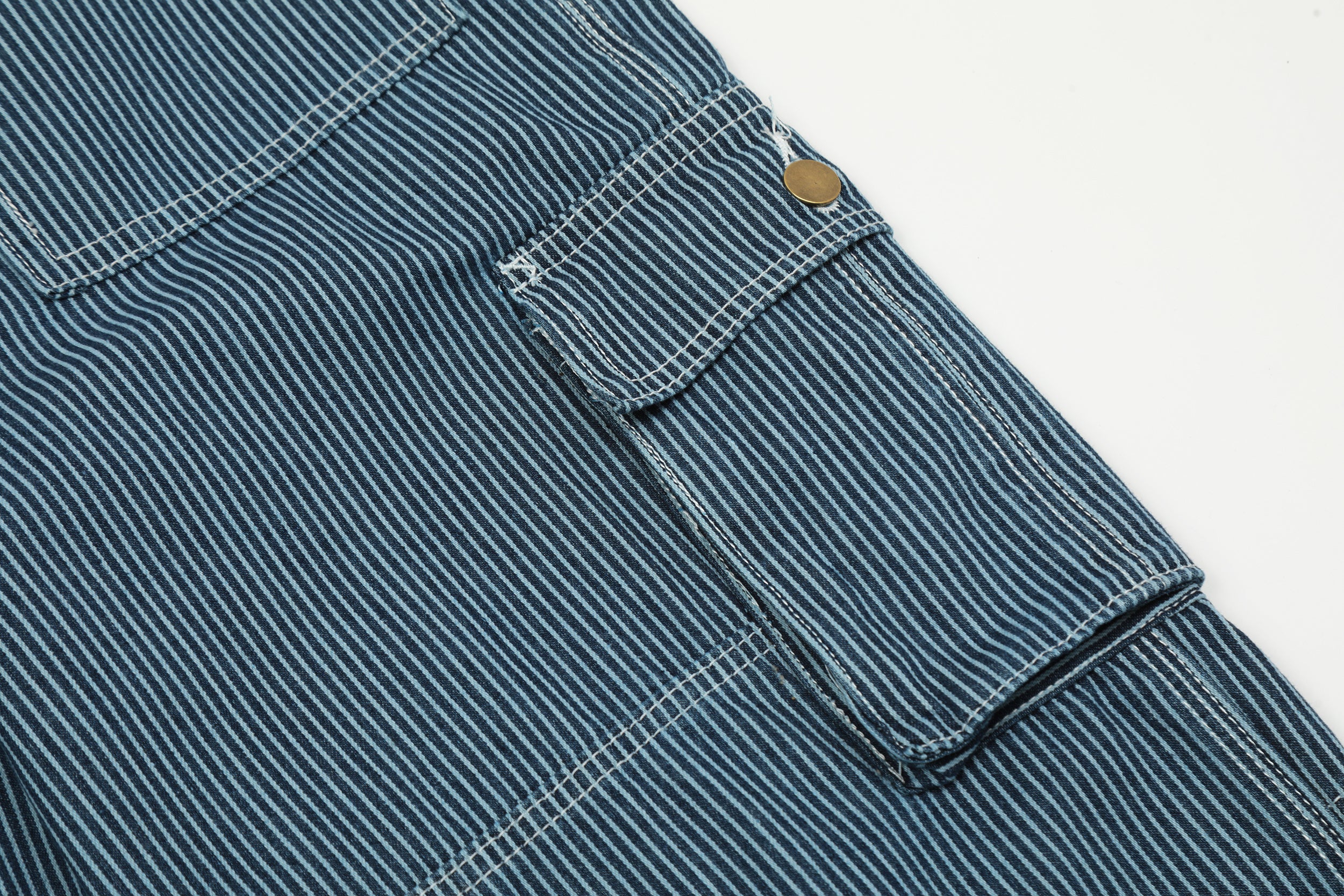 Unisex Striped Denim Jeans