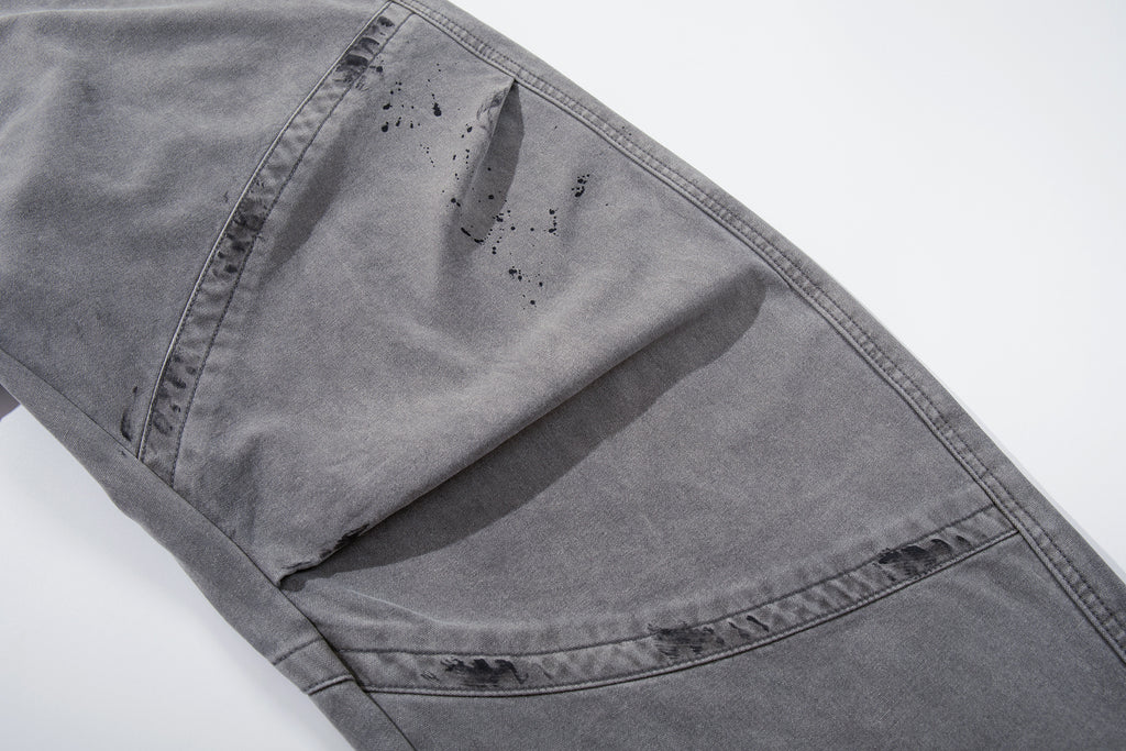 Unisex Premium Washed Distressed Patchwork Vintage Denim Jeans