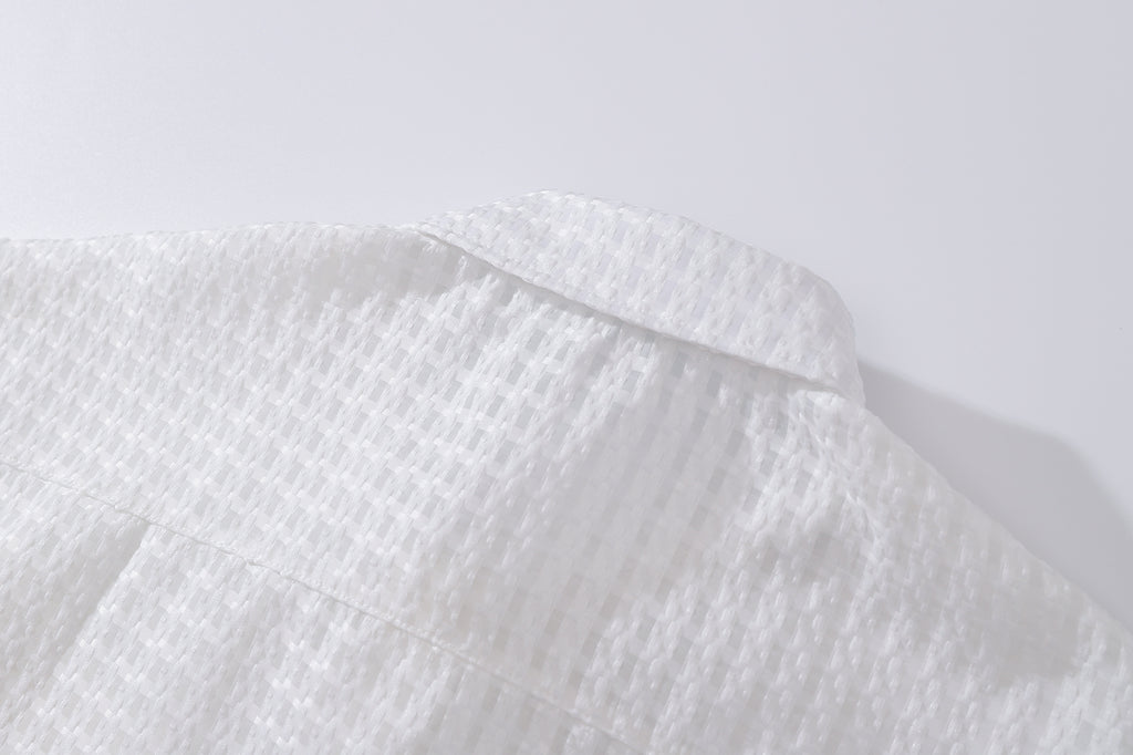 DONOTLOGO Waffle Knit Shirt | Star Embroidery, Relaxed Fit | Breathable Short Sleeve | Perfect for Summer Layering