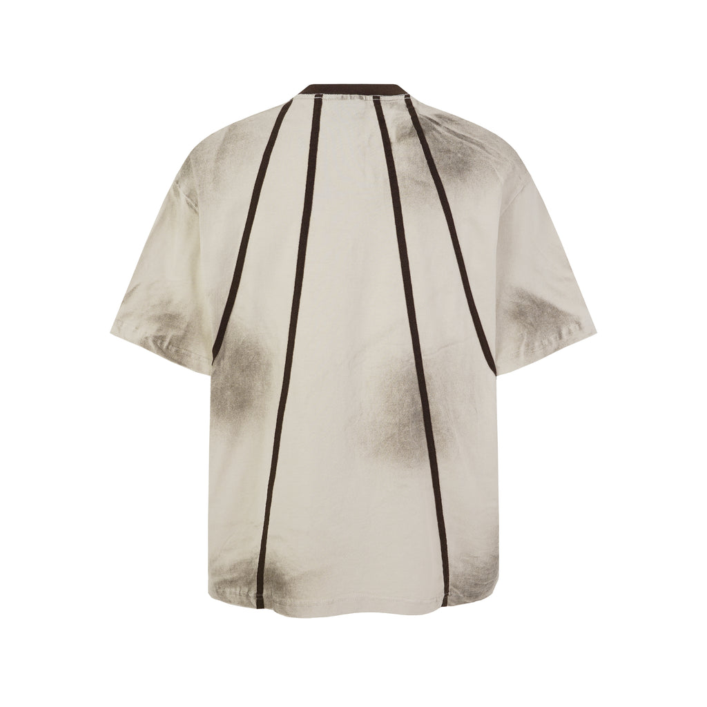 DONOTLOGO Future Grunge Collection | Unisex Relaxed Fit Deconstructed Tee | Bold Geometric Seaming & Faded Wash Finish with Heavyweight Cotton Fabric