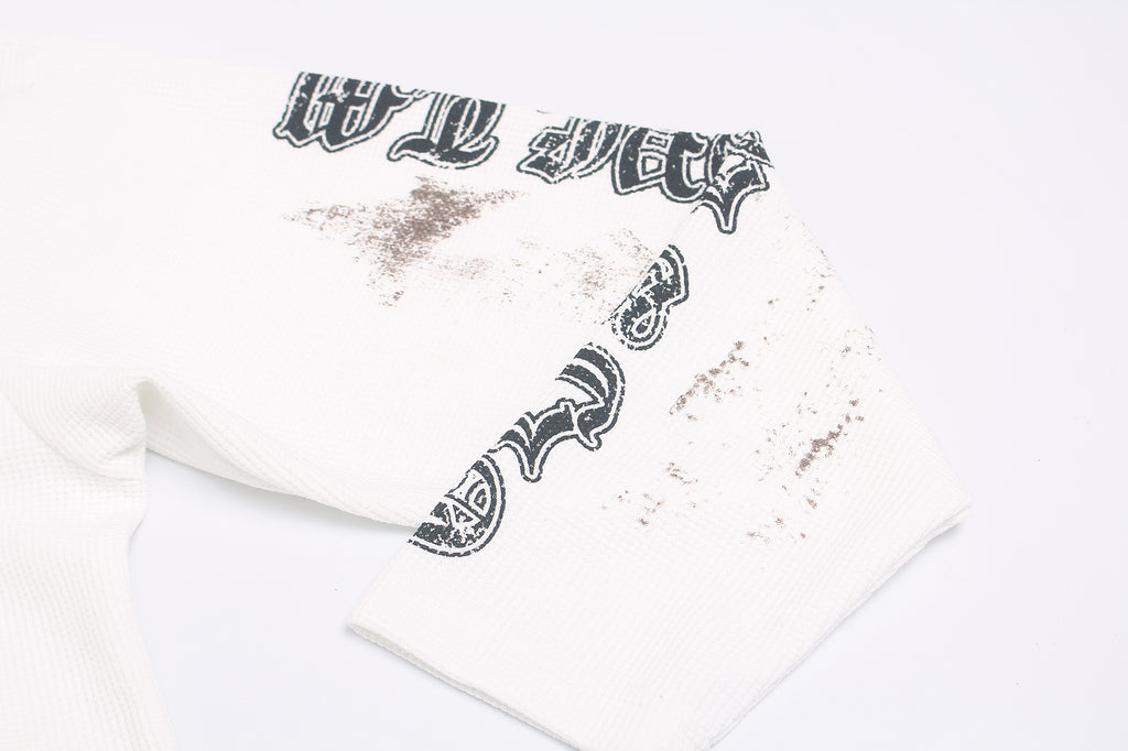 DONOTLOGO Urban Streetwear Collection | Unisex Relaxed Silhouette Tee | Bold Religious Motif & Soft Waffle Knit Fabric