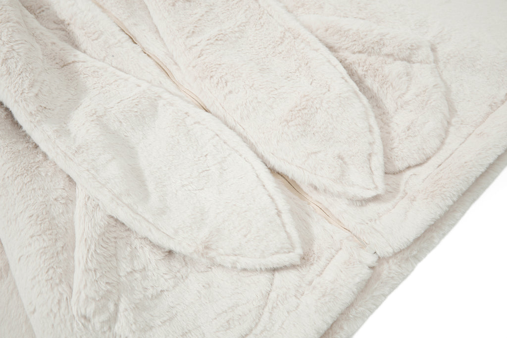 DONOTLOGO Y2K Sweet Aesthetic | Unisex Oversized Faux Fur Hoodie | Tie-Accent & Cozy Texture with Bold Silhouette