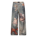 DONOTLOGO Urban Streetwear Collection | Unisex Relaxed Denim Trousers | Bold 3D Animal Motif & High-Rise Silhouette with Premium Cotton Blend
