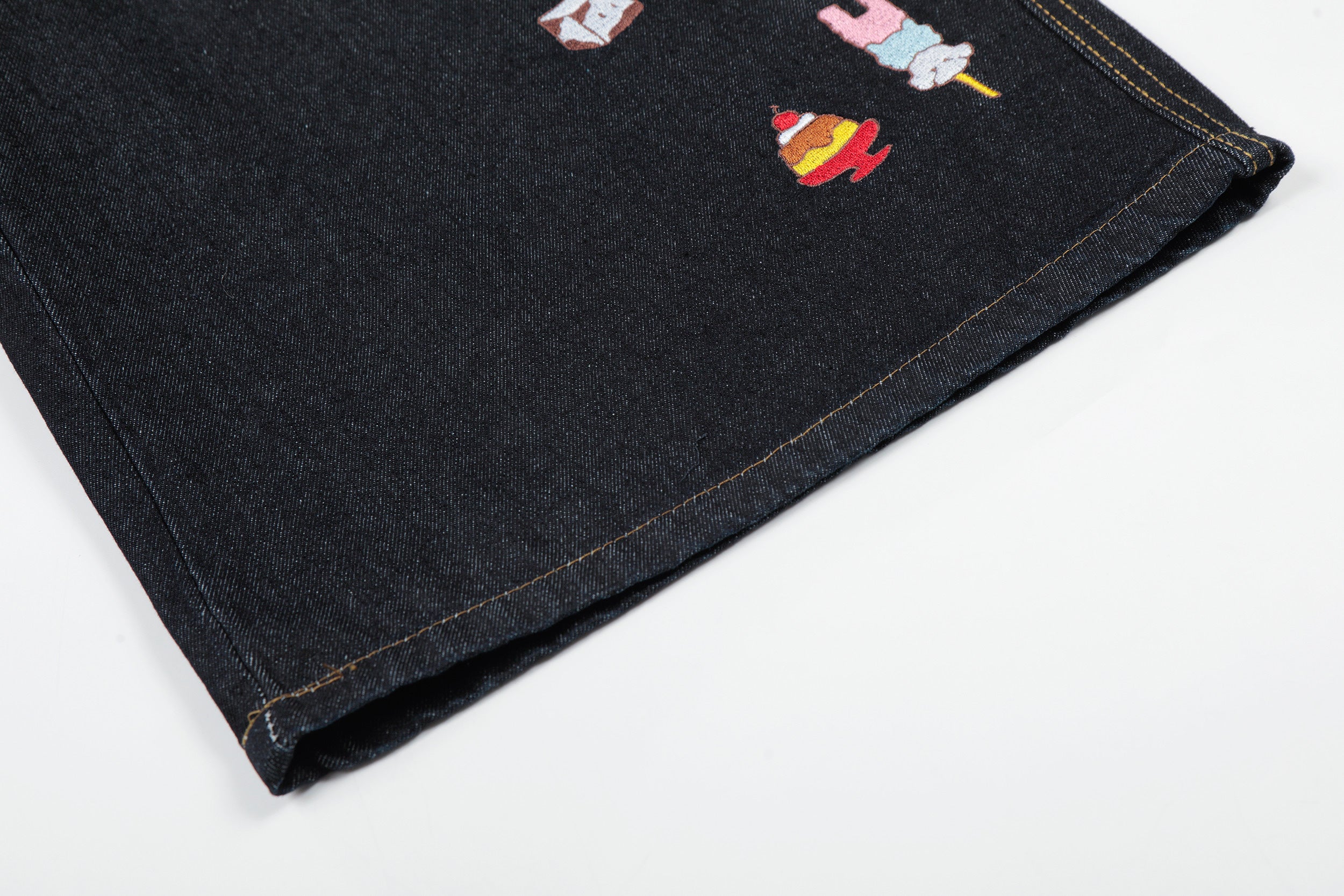 Unisex Cartoon Embroidered Denim