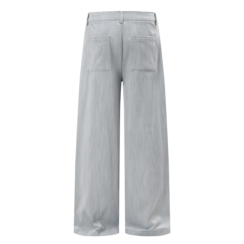 DONOTLOGO Minimalist Black Baggy Suit Pants | Unisex Y2K Wide Leg Trousers | High Street Relaxed Fit Bottoms