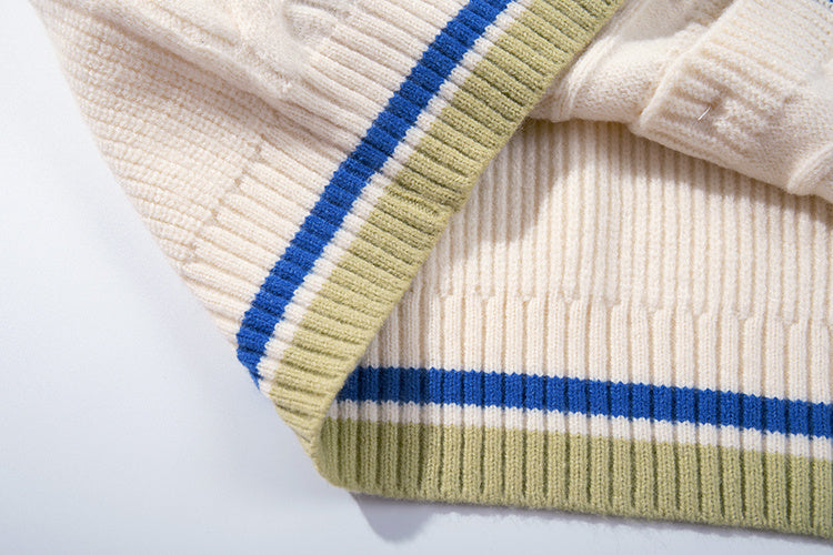 Unisex Versatile Diamond Jacquard Sweater