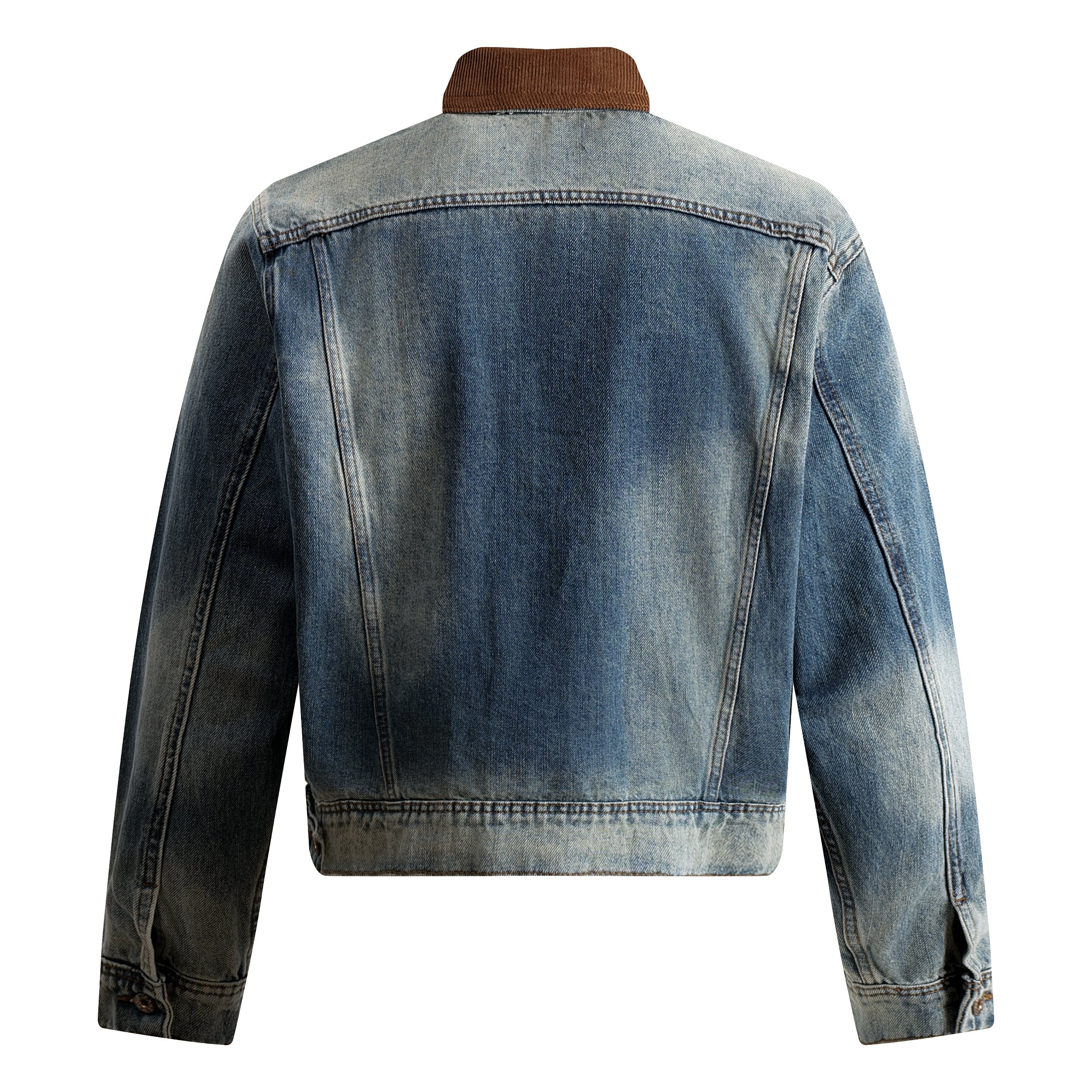 Unisex Washed Blue Corduroy Vintage Jacket