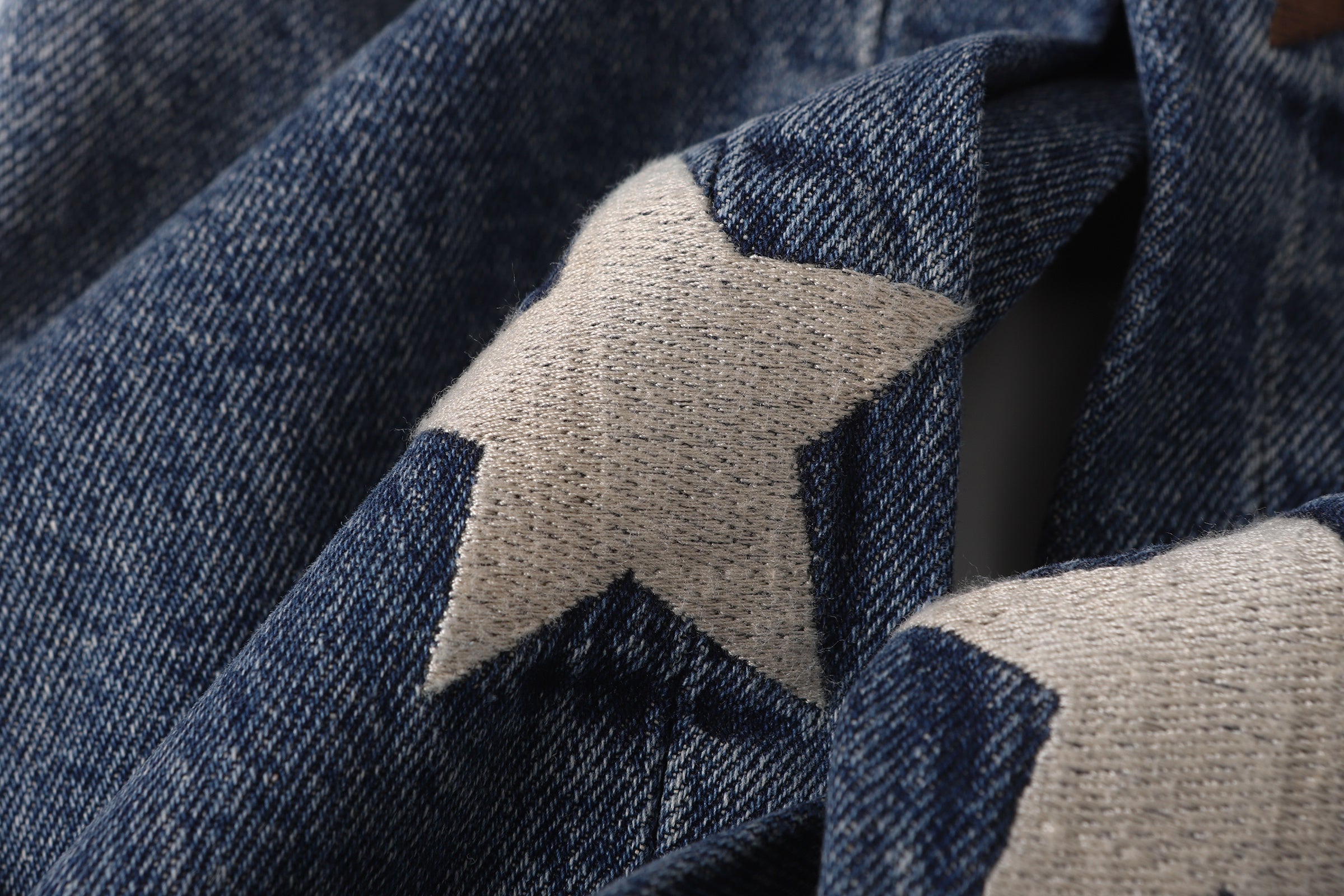 DONOTLOGO Urban Streetwear Collection | Unisex Curved Silhouette Denim Trousers | Bold Star Motif & Vintage Fade Detail with Premium Cotton Blend