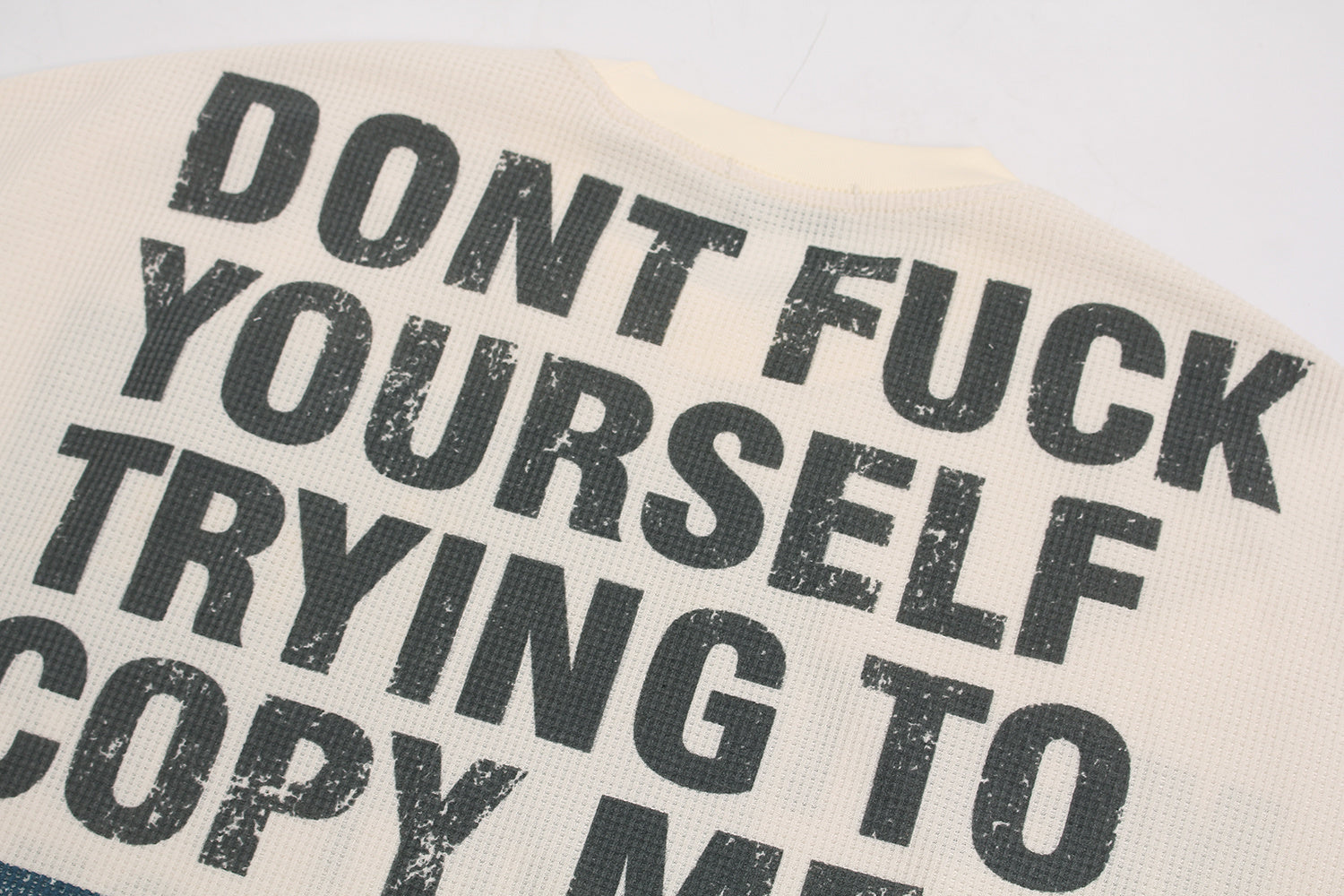 Unisex Vintage Distressed Letter Print Sweatshirt