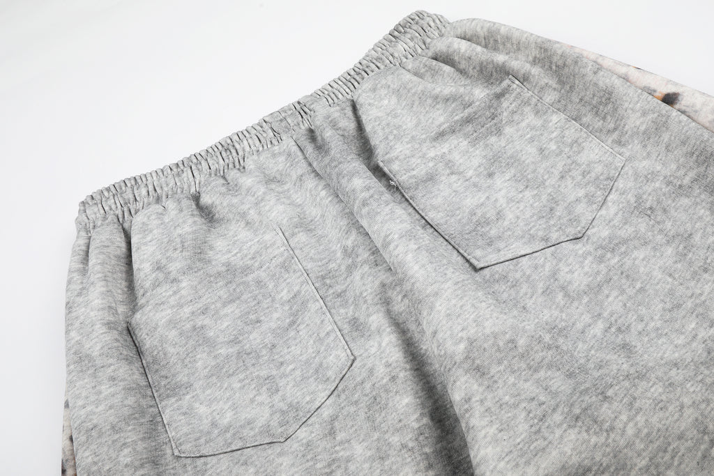DONOTLOGO Urban Streetwear Collection | Unisex Relaxed Fit Sweatpants | Bold Leopard Motif & Rhinestone Script with Soft Cotton Blend Fabric