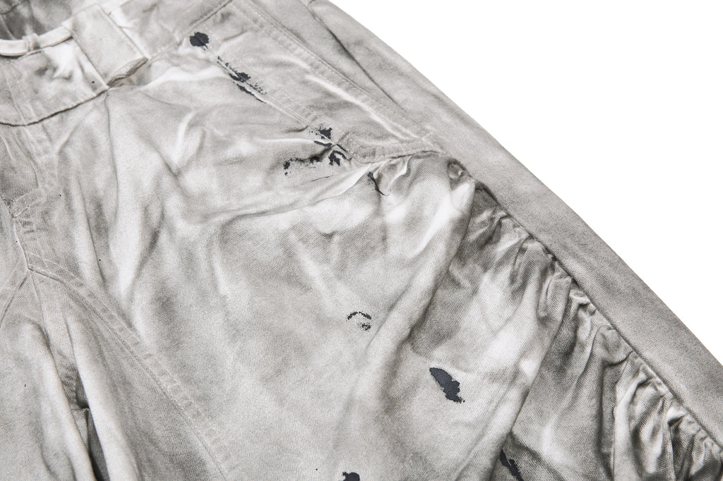 DONOTLOGO Heavy Splatter Gradient Wide-Leg Denim | Unisex Y2K Punk Rock Paint-Splashed Jeans | Vintage Gray High Street Oversized Trousers