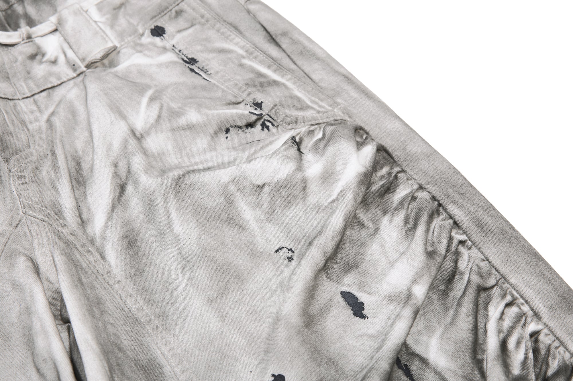 DONOTLOGO Heavy Splatter Gradient Wide-Leg Denim | Unisex Y2K Punk Rock Paint-Splashed Jeans | Vintage Gray High Street Oversized Trousers