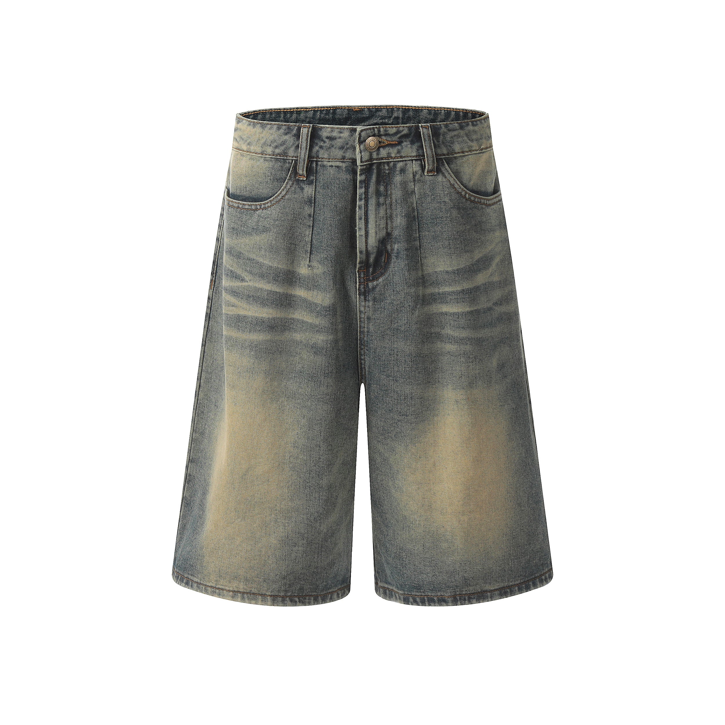 DONOTLOGO Sun-Faded Baggy Denim Shorts - Unisex Vintage Washed Jorts - Edgy Oversized Streetwear Bottom with Raw Hem & Distressed Pockets