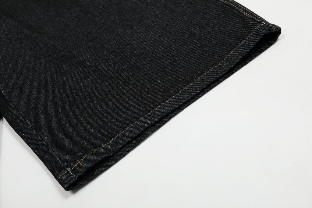 Unisex Vintage Leopard Applique Denim Jeans