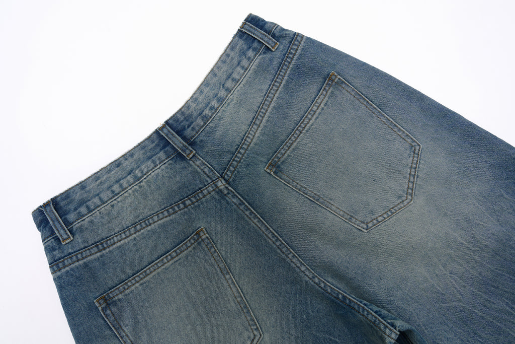 DONOTLOGO Urban Edge Collection | Unisex Relaxed Fit Denim Shorts | Bold Lightning Seaming & Faded Wash Finish with Classic Cotton Denim Fabric